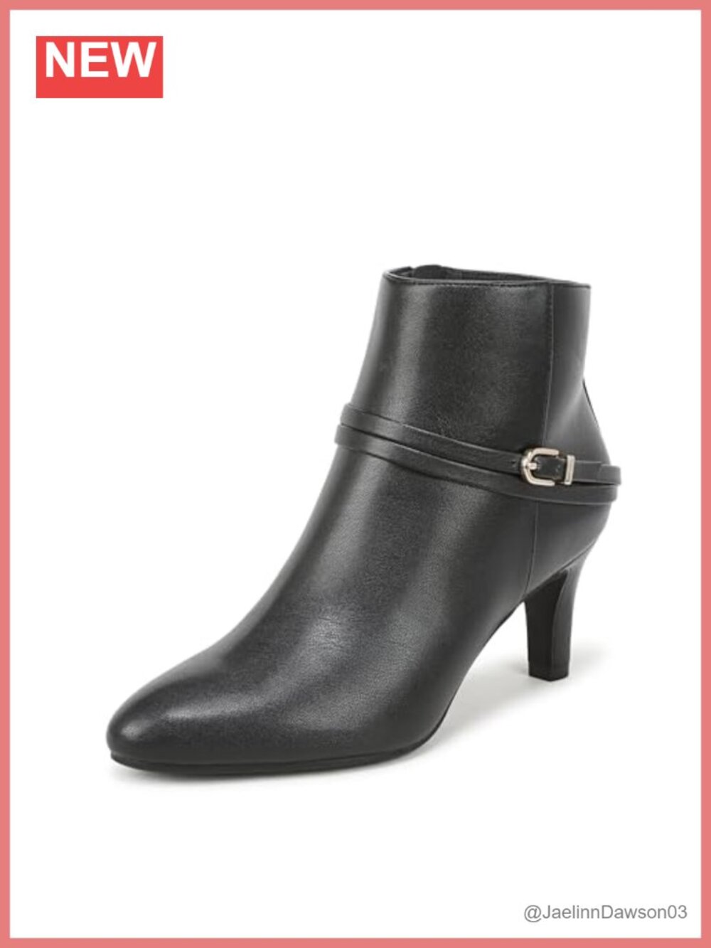 Faux Leather Ankle Booties with Almond Toe and Side Zip
